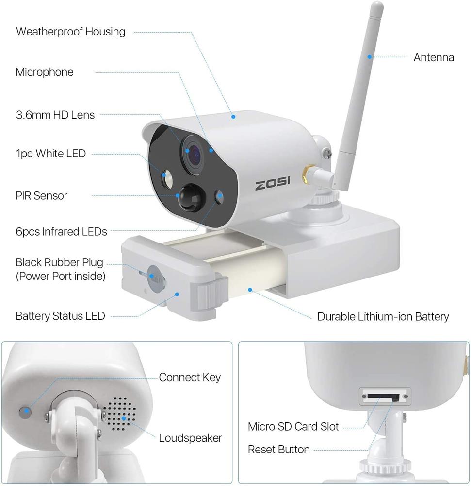 CAMERA INDOOR/OUTDOOR WIRE FREE 1080P RECHR BATTERY - Image 4